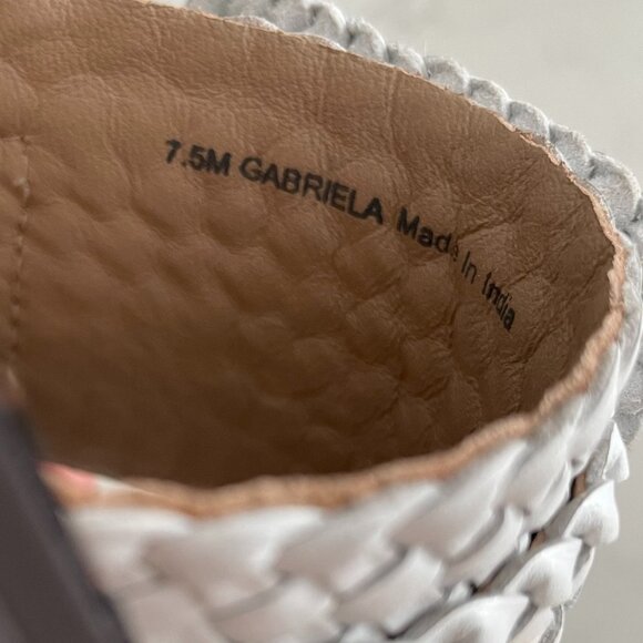 Sam Edelman Gabriela Slip On Leather Sandals w Weave Buckle Detail Off White 7.5 - Picture 7 of 11